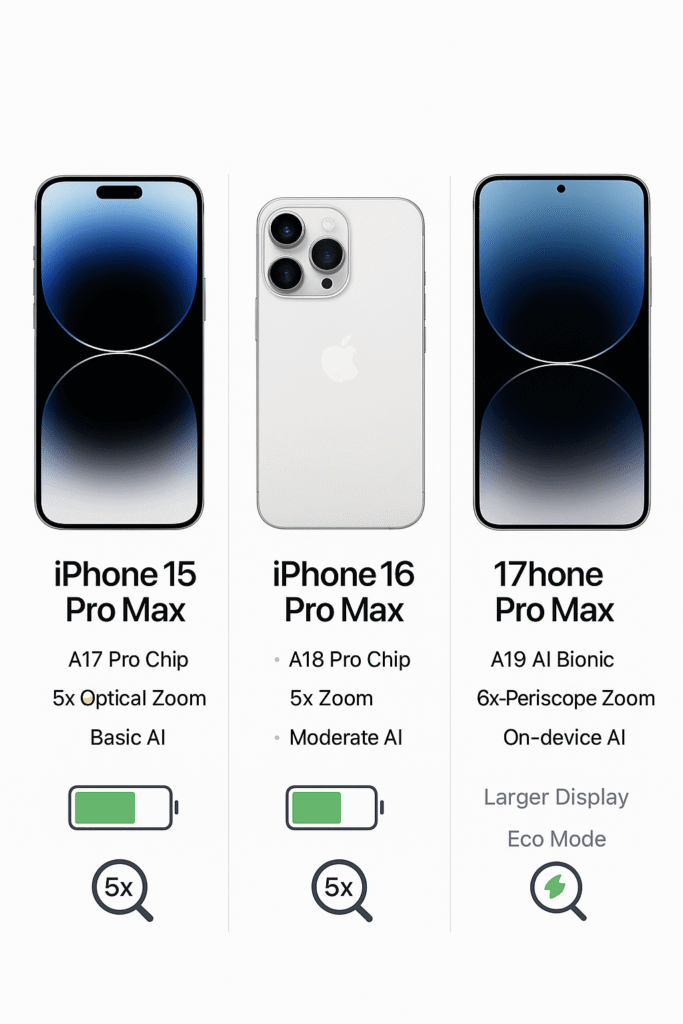Comparison chart highlighting key upgrades of the iPhone 17 Pro Max vs iPhone 16 and iPhone 15
iphone 17 speed test
iphone 17 overheating issues
iphone 17 cooling system
iphone 17 camera test
iphone 17 camera sample