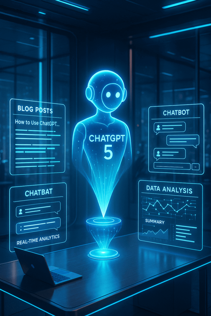 ChatGPT 5 transforming business productivity with automated content writing, customer engagement, and advanced data analysis